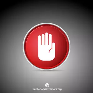 Stop sign with hand gesture