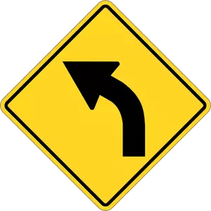 Belok kiri lalu lintas roadsign vektor gambar
