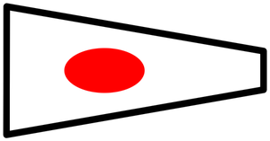 Japanese flag outlined
