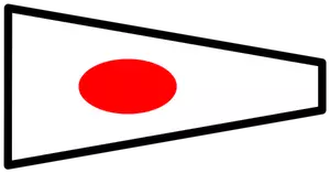 Japanske flagget skissert