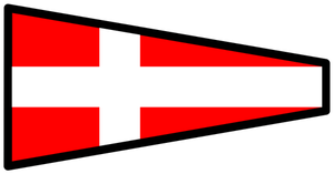 Bendera sinyal dengan salib putih