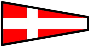 Bandeira de sinal com cruz branca