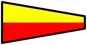 Signal flag in yellow and red