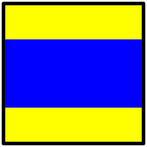 Gele en blauwe vlag