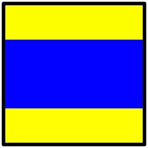 Bendera kuning dan biru