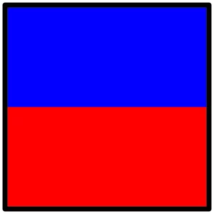 Rode en blauwe vlag