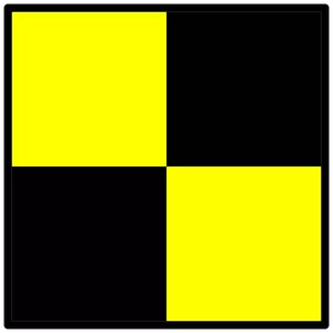 Siyah ve sarı kareler ile bayrak