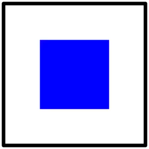 Weißen und blauen quadratischen Flagge