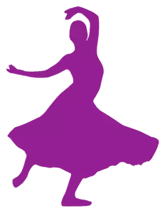 Violetti flamencotanssija