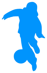 Blue football silhouette
