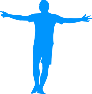 Image de silhouette bleu pour le joueur de football