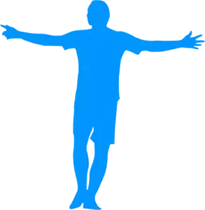 Gambar siluet biru pemain sepak bola