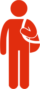 Silhouette vector drawing of man with bag