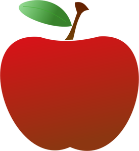 Dibujo vectorial de manzana roja 2D