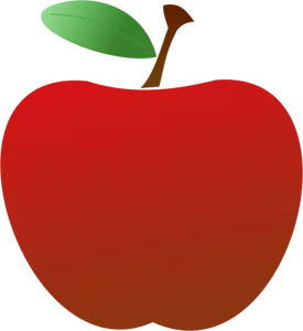 2D red apple vector drawing