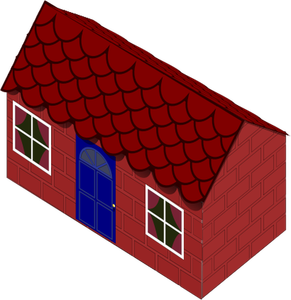 Vector image of red house created with bricks