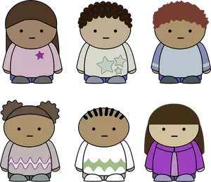 Immagine di vettore di selezione dei personaggi di bambini di scuola