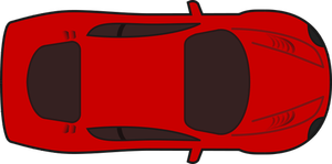 Red racing car top view vector