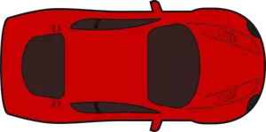 Red racing car top view vector