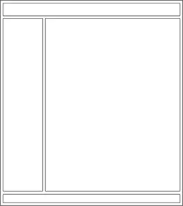 Vector afbeelding van web lay-out met 4 windows