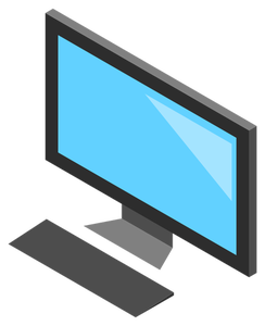 Icono del escritorio PC con imagen vectorial monitor