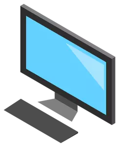 Stasjonære PC-ikonet med skjermen vektor image