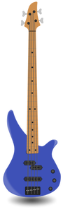 Yksinkertainen bassokitara, jossa on neljä jousia vektorikuva