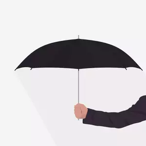 Holding an umbrella vector image