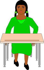 Žena v zelených šatech