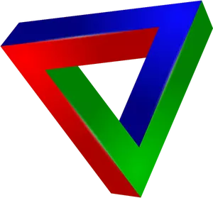 Clip art di un triangolo impossibile a colori