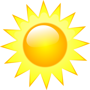 Vektorgrafikken værmelding farge symbolet for solfylte himmelen