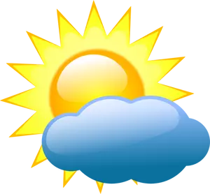 Vektorgrafikk utklipp av værmeldingen farge symbolet for Delvis skyet himmel