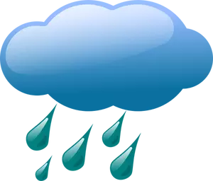 Image vectorielle de prévisions météo symbole couleur ciel pluvieux