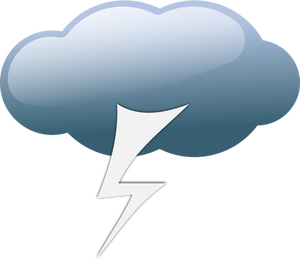 Dark blue overcloud thunder sign vector clip art