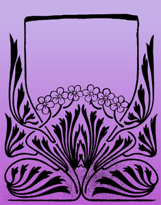Sechs Blume lila Rahmen Vektor-Bild