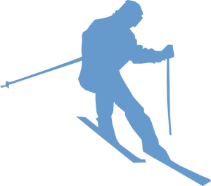 Silhouette vektortegning av ski racer