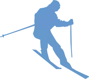 Vector silueta dibujo de corredor de esquí