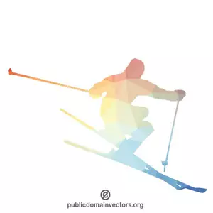 Silhouette of a skier