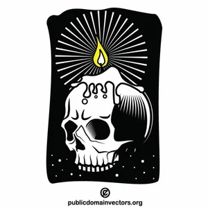 Candle on the skull