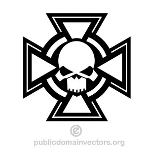 Cross with skull vector graphics