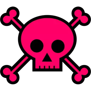 Roze schedel dood teken vector tekening