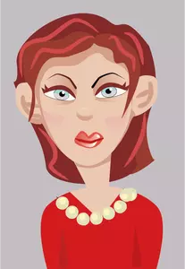 vector drawing of lop-eared woman caricature