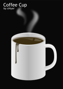 Gambar vektor secangkir kopi panas