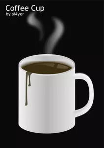 Vector image of a cup of hot coffee