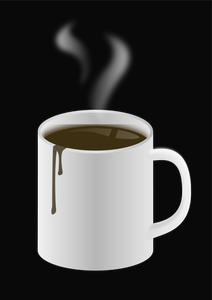 Secangkir kopi panas vektor Menggambar