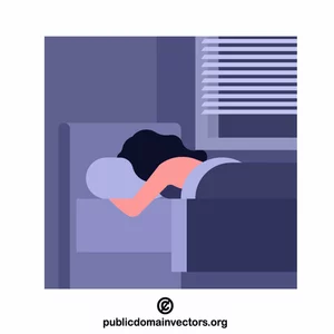 Image clipart vectorielle de femme endormie