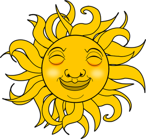 Kesä hymyilevä Aurinkovektori kuva