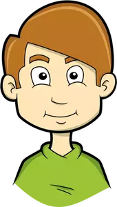 Brun vithårig pojke avatar vektor ClipArt