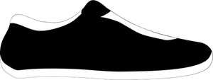 Siyah ve beyaz spor ayakkabı küçük resim