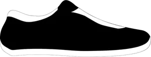 Siyah ve beyaz spor ayakkabı küçük resim